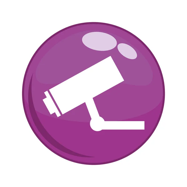 Cctv icono del botón de la cámara — Vector de stock