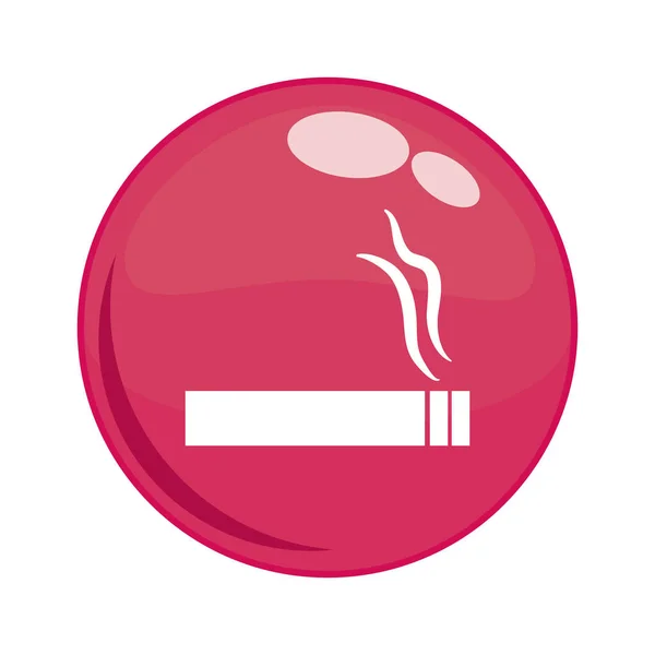 Smoke cigarette button icon — Stock Vector