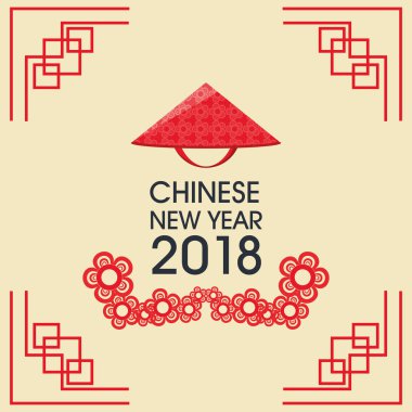 Mutlu çene yeni yıl 2018 tebrik kartı 