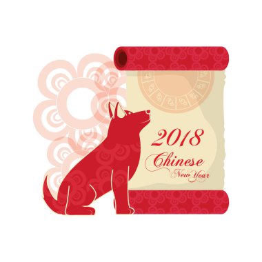 mutlu Çin yıl 2018 yıl köpek tasarım