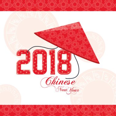 Mutlu çene yeni yıl 2018 tebrik kartı