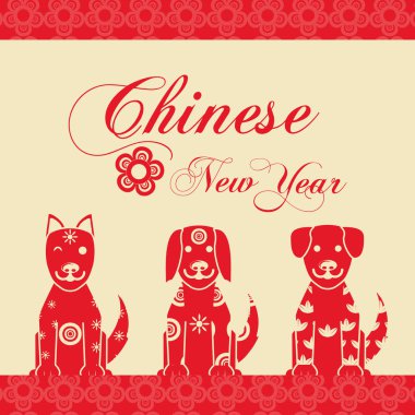 mutlu Çin yıl 2018 yıl köpek tasarım