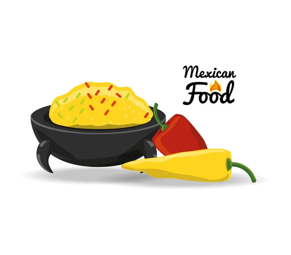 Chili pepper mexican traditional food — Stock Vector