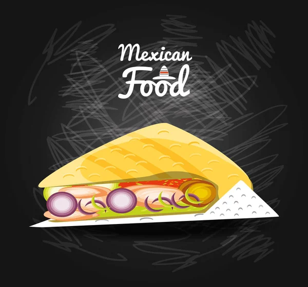 メキシコ料理タコス — ストックベクタ