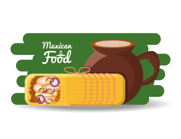 Design de comida tradicional mexicana — Vetor de Stock