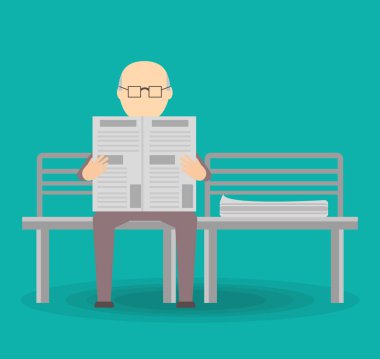 Yaşlı adam gazete okuma