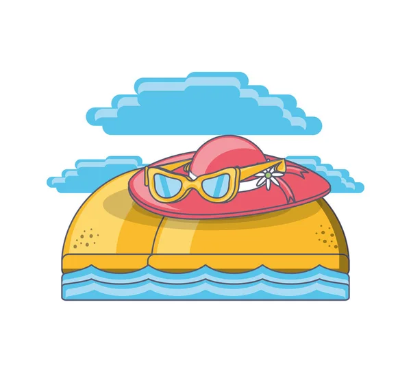 Vacaciones de playa vacaciones de verano — Vector de stock