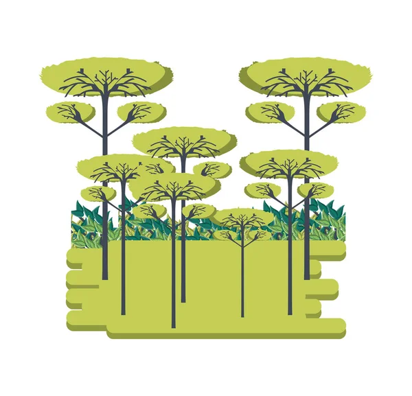 Estilo ecológico vida verde bosque — Vector de stock