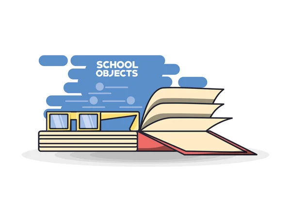 Escuela suministros libros concepto de educación — Archivo Imágenes Vectoriales