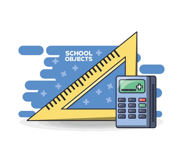School supplies education concept — Stock Vector