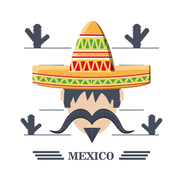 Mexican man wearing traditional clothes — Stock Vector