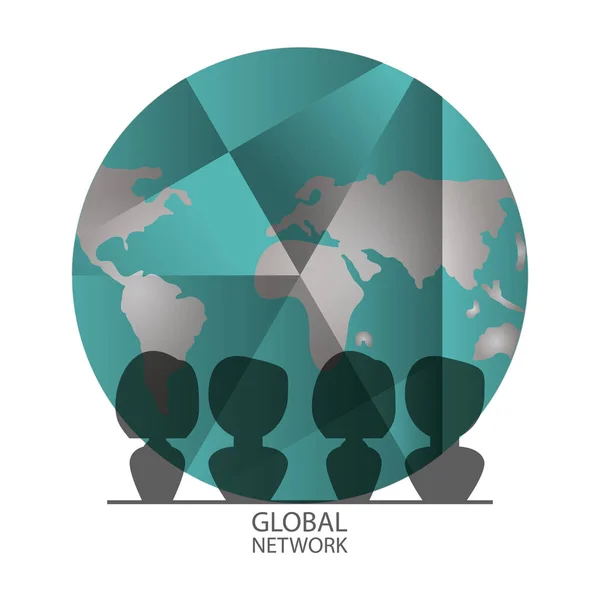 Koncepce designu globální sítě — Stockový vektor
