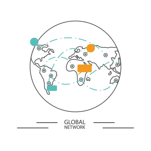 Concept global de conception de réseau — Image vectorielle