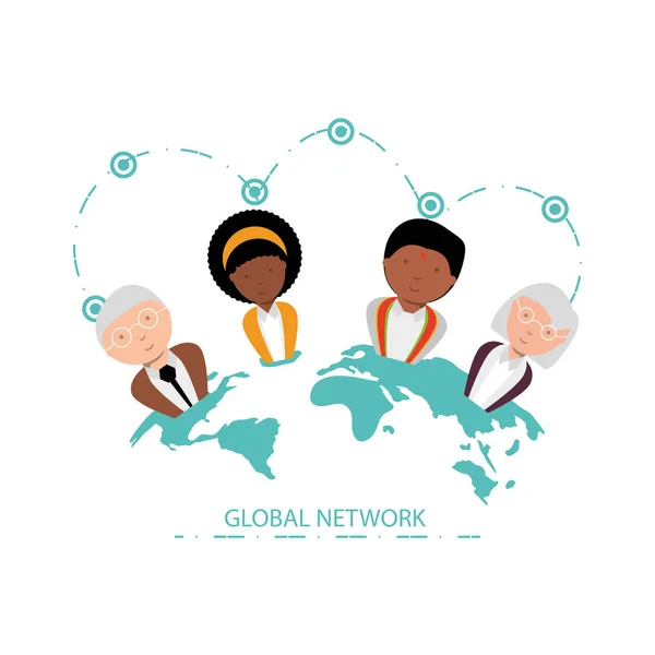 Global network design concept — Stock Vector