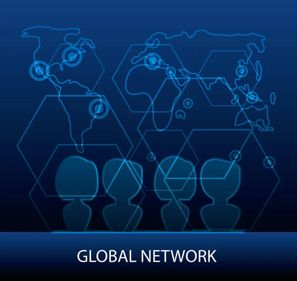 Глобальная концепция проектирования сети — стоковый вектор
