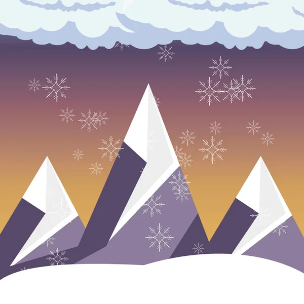 Conception neige et Alpes — Image vectorielle