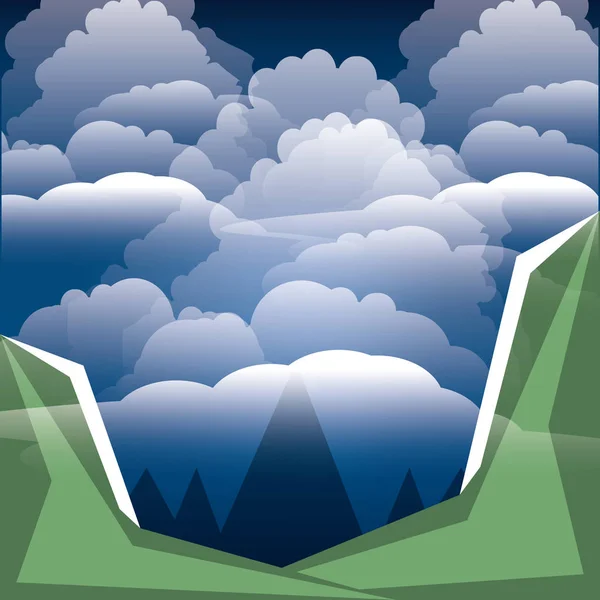 Diseño de montañas y nubes — Archivo Imágenes Vectoriales