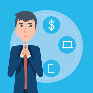 çizgi film işadamı simgesi