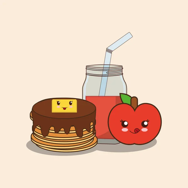 Design alimentaire kawaii — Image vectorielle