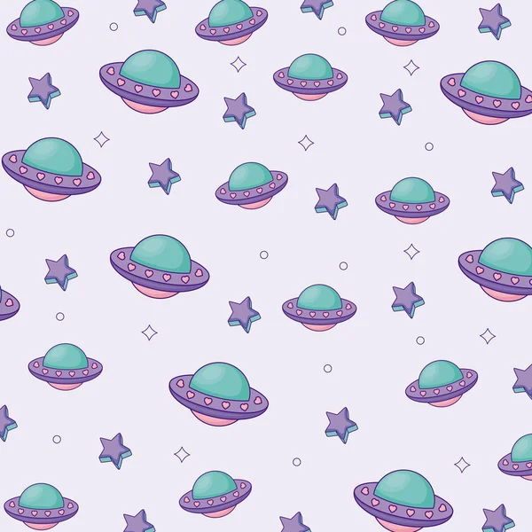 Lindos extraterrestres naves espaciales fondo — Vector de stock