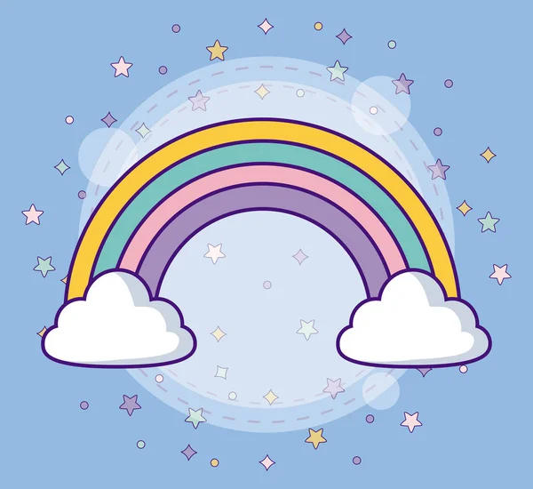 Clouds and rainbow — Stock Vector