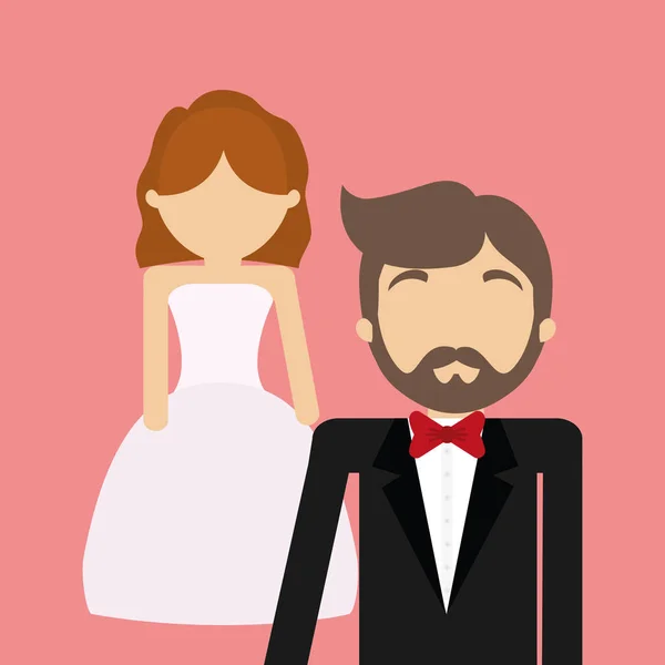 Boda pareja diseño — Archivo Imágenes Vectoriales