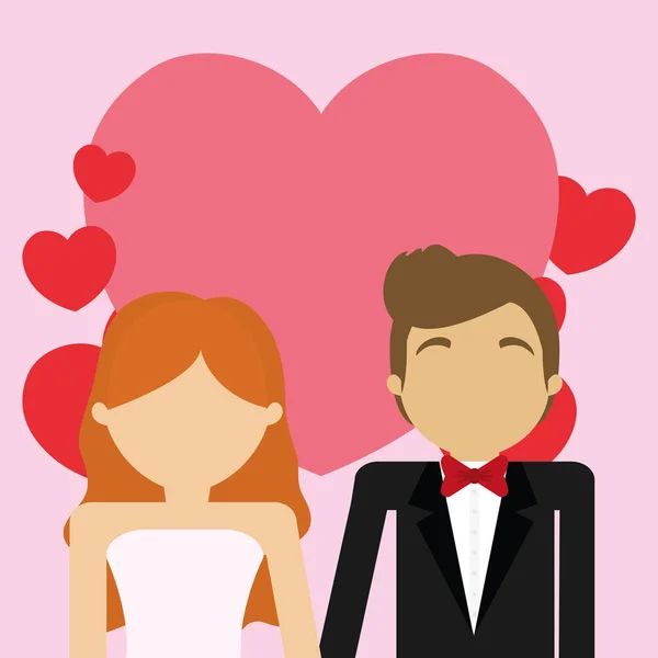 Σχέδιο γαμήλιων ζευγάρι — Διανυσματικό Αρχείο
