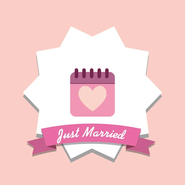 Just married design — Stock Vector