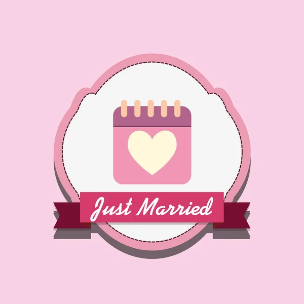 Just married design — Stock Vector