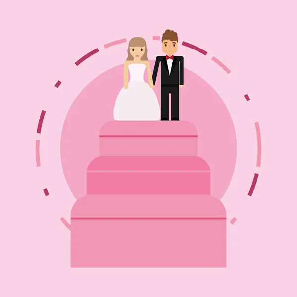 Diseño de pastel de boda — Vector de stock