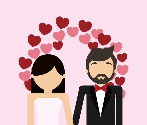 Solo diseño de pareja casada — Archivo Imágenes Vectoriales