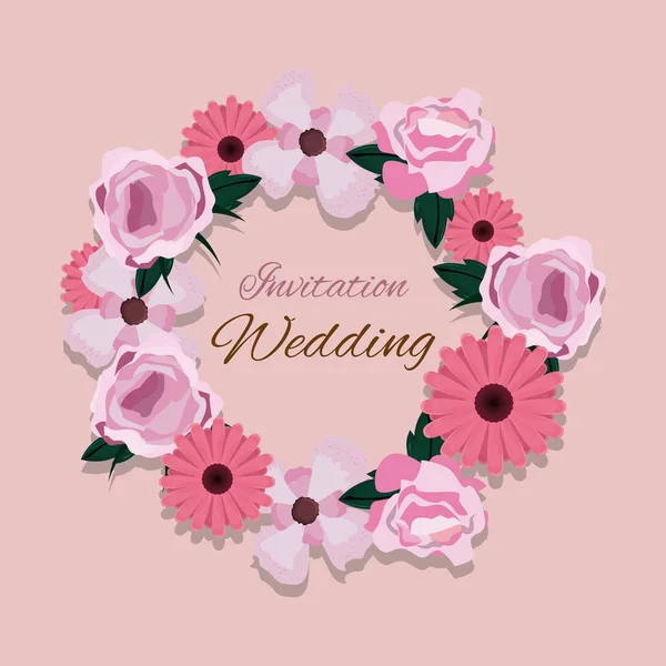 Diseño de invitación de boda — Vector de stock