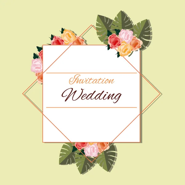 Design de convite de casamento — Vetor de Stock