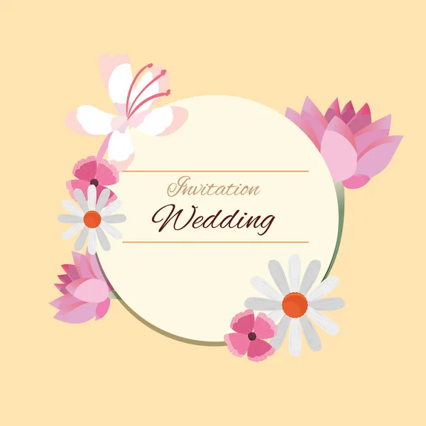 Design de convite de casamento — Vetor de Stock