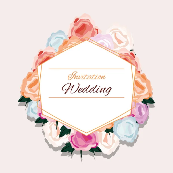 Diseño de invitación de boda — Vector de stock