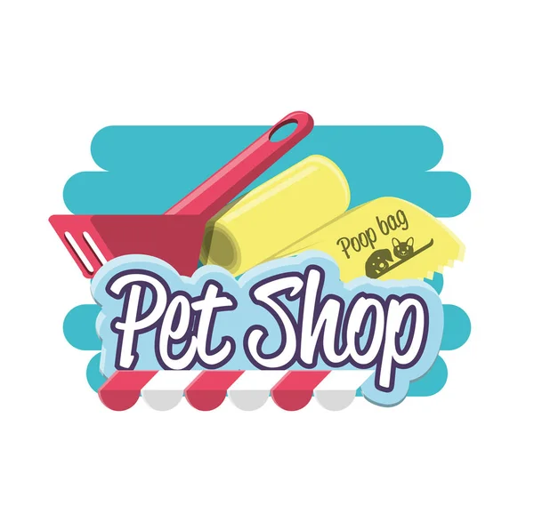 Dierenwinkel accessoires pictogrammen — Stockvector