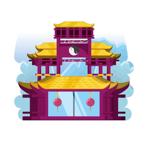 Architektur-Ikonen der chinesischen Kultur — Stockvektor