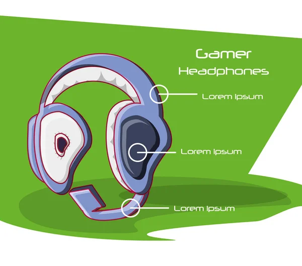 Videospiel-Headset-Symbol — Stockvektor