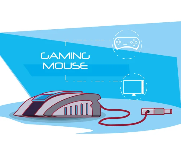 Icône de souris de jeu vidéo — Image vectorielle