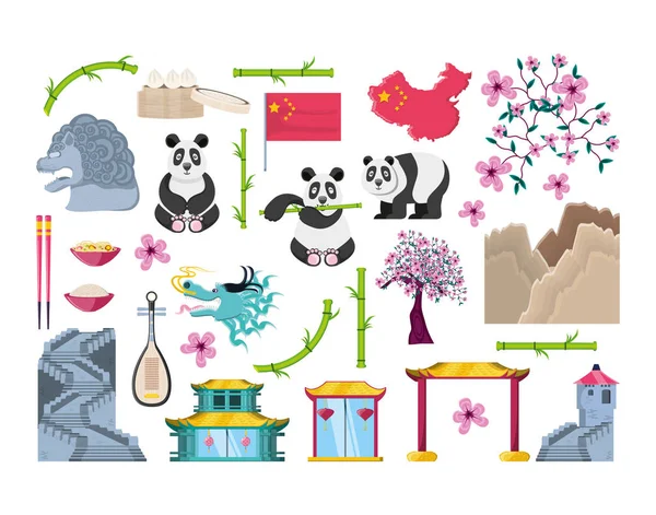 chinese culture set icons