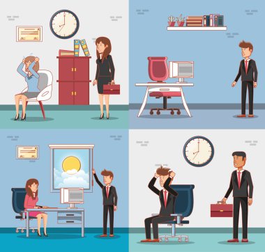 çalışma zamanı öğesinin ile iş adamları avatarları