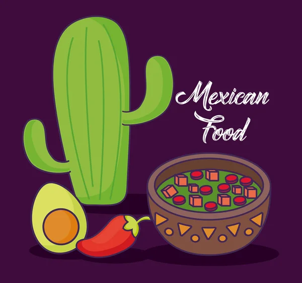 Diseño de alimentos mexicanos — Vector de stock