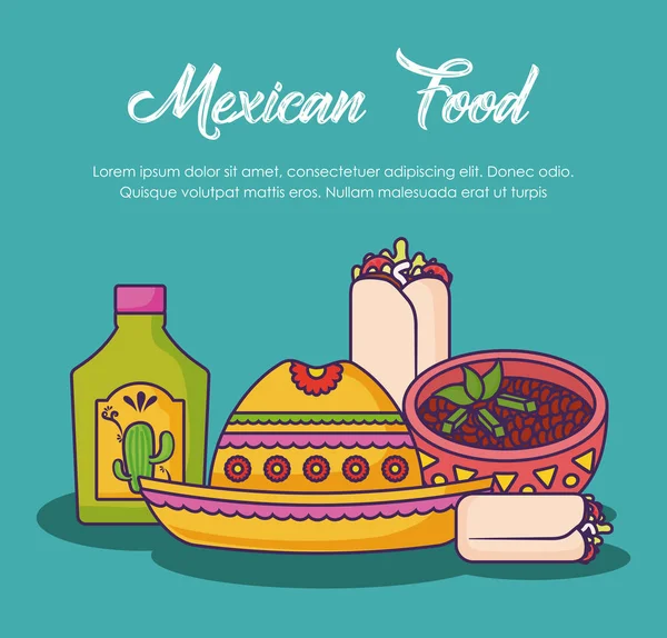 Design del cibo messicano — Vettoriale Stock