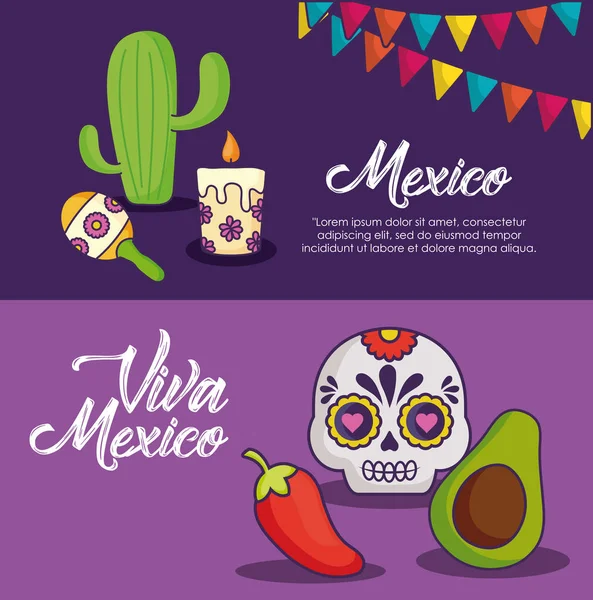 Diseño de Viva México — Vector de stock