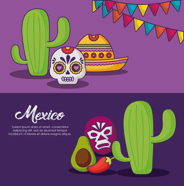 Desenho Viva México — Vetor de Stock