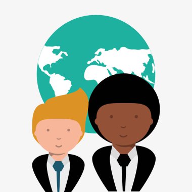 İnsanlar ve dünya harita tasarım