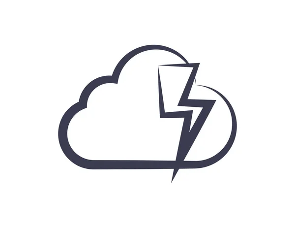 Ícone de nuvem e trovão — Vetor de Stock