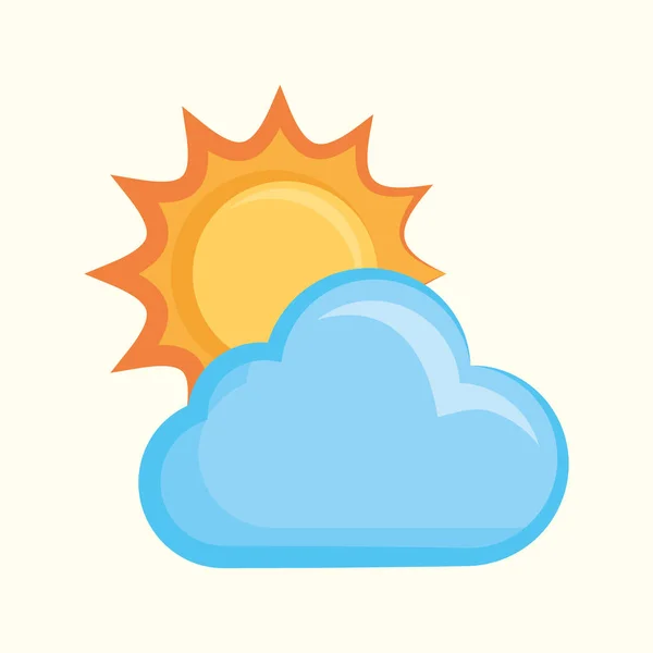 Значок сонця і хмари — стоковий вектор