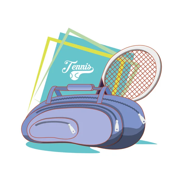 Tasche und Schläger für den Tennissport — Stockvektor