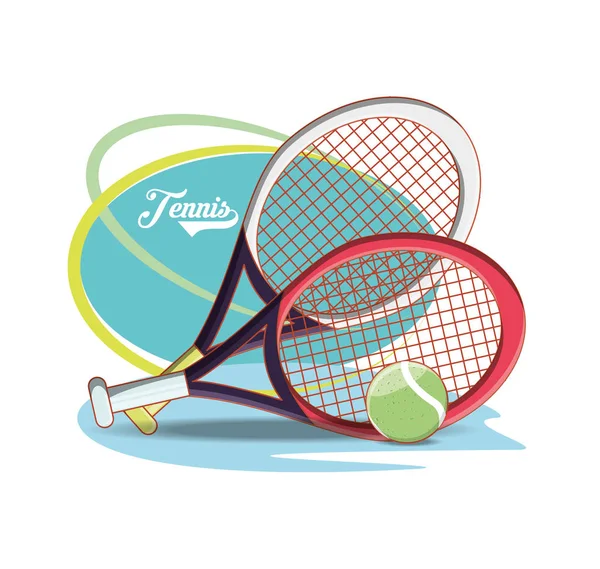 Raquettes et balle pour jouer au tennis — Image vectorielle